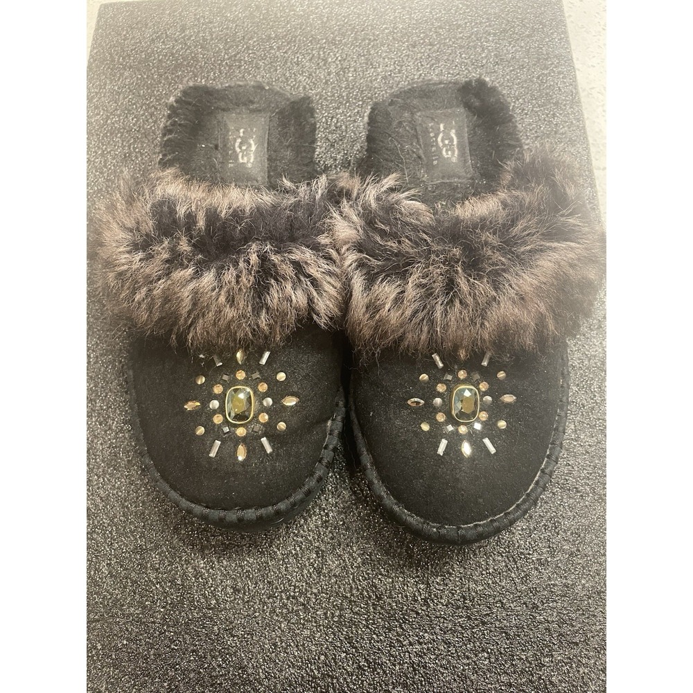 Ugg Slippers - Rare UGG Swarovski Crystal Slippers Aira Black - size 5.5-6